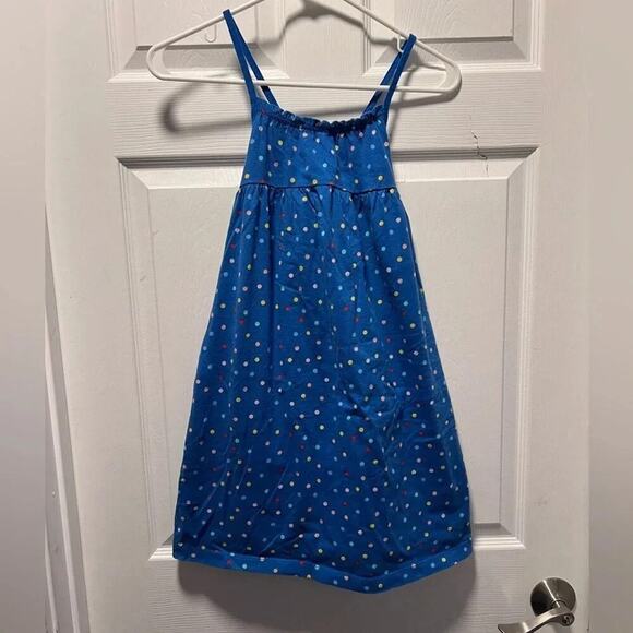 Hanna Andersson Knit Dress Size 10 Blue Polka Dots - Picture 2 of 8